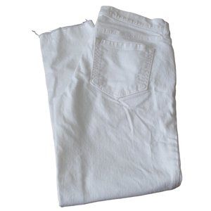 Ann Taylor LOFT Boyfriend Cut Off‎ Jeans Womens Size 26/2 White Distressed Denim